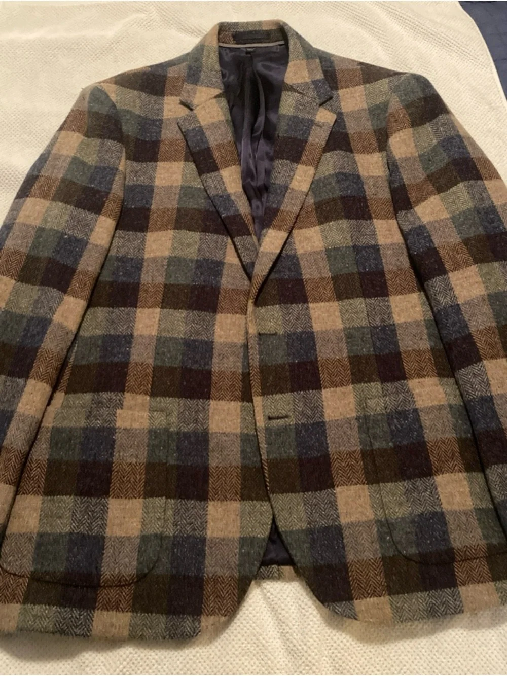 J. Crew Ludlow Slim-Fit Multi-Color Herringbone tweed Irish wool Plaid Blazer